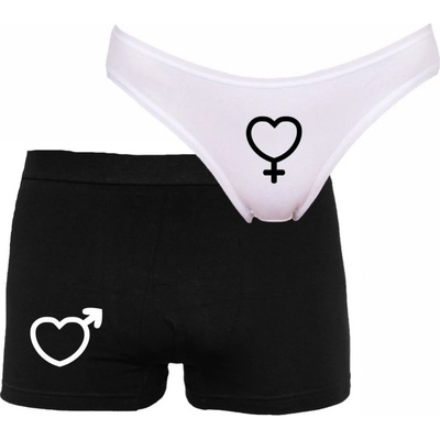 Bastard.cz Párové spodní prádlo Boxerky a kalhotky Symbol Bílá Černá – Hledejceny.cz