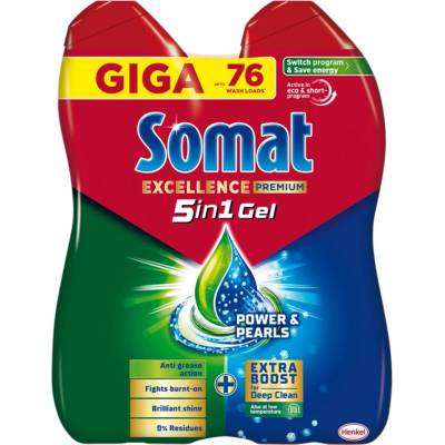 Somat Excellence Anti-Grease DUO Gél do umývačky 76 PD
