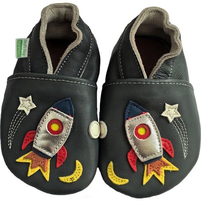 Hopi Hop kožené capáčky Barefoot Raketa na šedej
