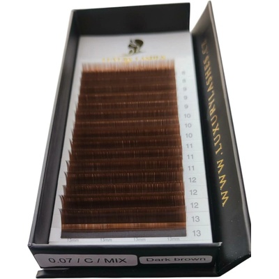 Luxury Lashes Volume Dark brown Zakřivení umělých řas: CC, Délka umělých řas: Mix délek 8-13 mm, Tloušťka řas: 007
