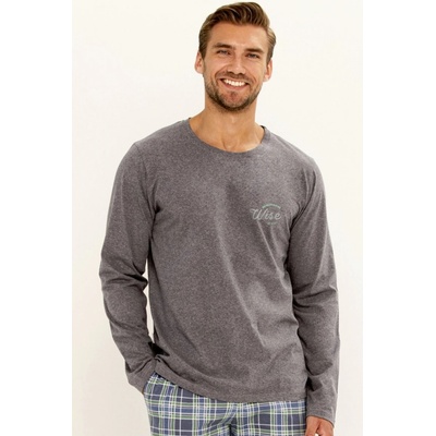 Stuart 3296 pánské pyžamo dlouhé šedé