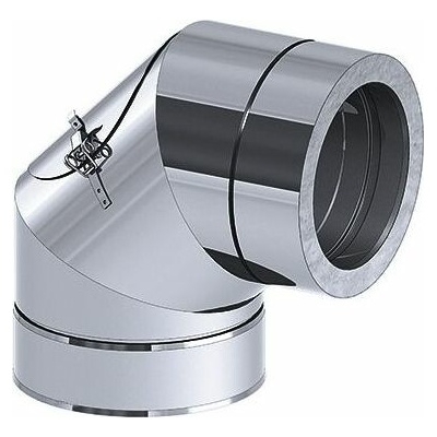 G.Gastro Čisticí koleno - 90° - s revizním otvorem - z nerezové oceli - pro Ø 450 mm Rozměry: Ø 400 - RWJ90_6D