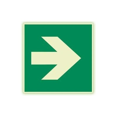 Šipka rovná - fotoluminiscenční tabulka, plast 2 mm 200x200 mm