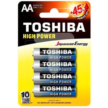 Image 1 of Toshiba Батерии TOSHIBA High Power Alkaline AA, LR6, MN1500 1.5V 4 бр