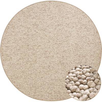 Hanse Home Светлокафяв кръгъл килим ø 133 cm Wolly - BT Carpet (102842-133)