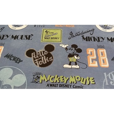 Detská dekoračná látka MICKEY MOUSE modrá šírka 140 cm