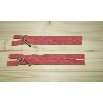 Kostenný zips tehlová svetlá 3mm nedeliteľný 14cm
