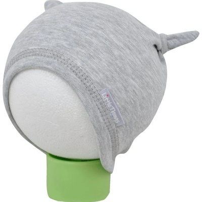 Little Things bavlněná čepička s oušky sv. šedá