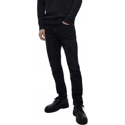 Dlhé tieňované nohavice strih slim čierne