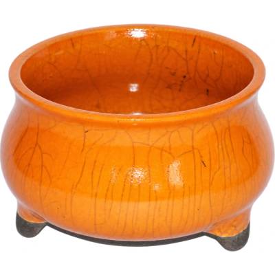 Kadidelnice keramická RAKU miska III. - oranžová