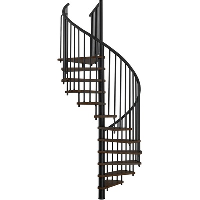 Minka STAIRS Kombinované točité schodiště Spiral Effect ořech/černá pr. 120 cm