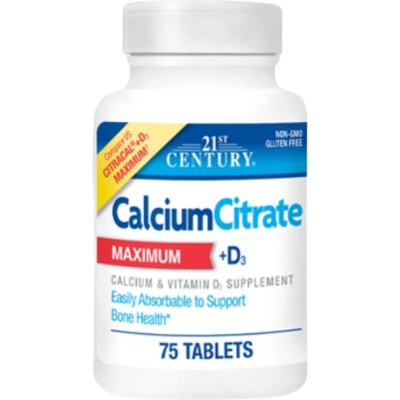 21st Century Calcium Citrate + D3 Maximum [75 Таблетки]