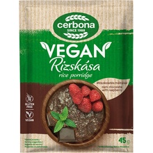 Cerbona Ryžová kaša s horkou čokoládou a malinami Bezlepková vegan 45 g