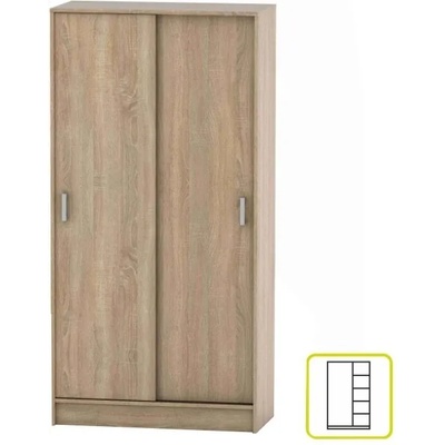 Гардероб с плъзгащи врати Betty 4 90x42x180cm Дъб сонома