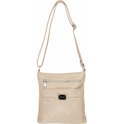 STELLA dámska crossbody koženková kabelka tmavo béžová