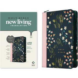 NLT Large Print Thinline Reference Zipper Bible, Filament Enabled Edition (Red Letter, Leatherlike, Meadow Navy & Pink ) | Tyndale (ISBN: 9781496466259)