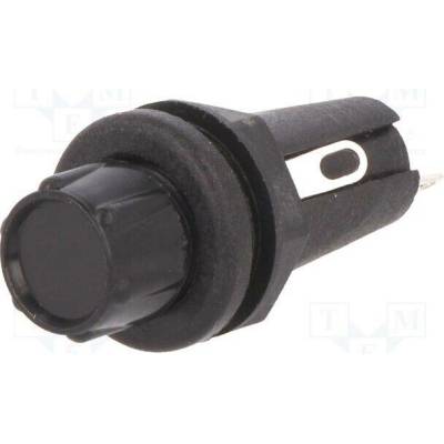 BULGIN FX0296/1 Zásuvka; 5x20mm; 250V; na panel; černá; UL94V-0; polyamid; -20÷85°C
