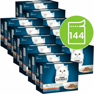 Gourmet Perle morka kačica jahňacie tuniak v šťave 144 x 85 g