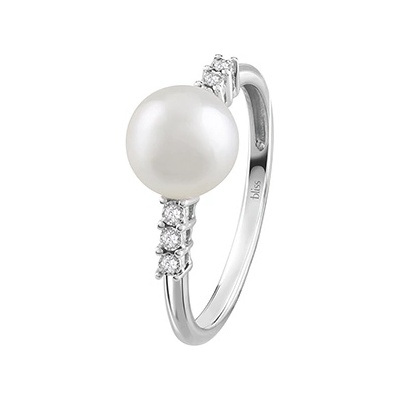 Bliss Златен пръстен с перла и диаманти Bliss 20101424 (20101424)