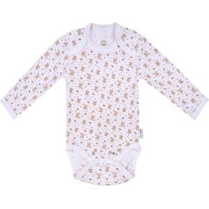 Bio Baby Боди Bio Baby - органичен памук, 62 cm, 3-4 месеца, бяло-бежово (97220131) - ozone