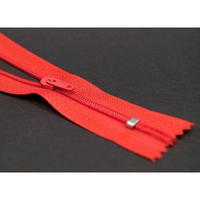 Nedeliteľný jemný plastový špirálový zips (veľkosť číslo 3) rôzne farby - dĺžka 12 cm - 60 cm 60 cm Atómová červená