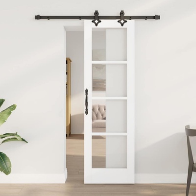 vidaXL Преплъзваща се врата Бяло 61 x 198, 5 см (3332266)