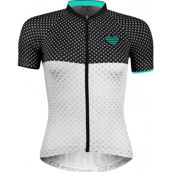 Force POINTS krátky rukáv čierno-biely dámsky