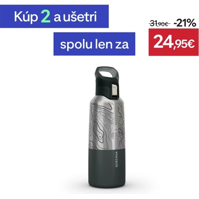 Quechua Antikorová termofľaša 800 ml čiernosivá