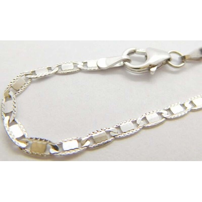 Klenoty Budín Dámský gravírovaný řetízek z bílého zlata žiletka 3090205