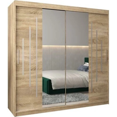 DobreSny se zrcadlem YORK1 200 x 200 cm Dub Sonoma