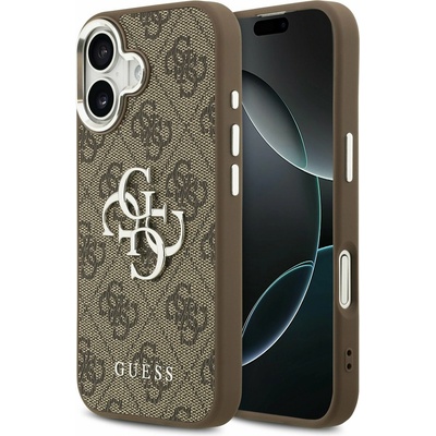 GUESS PU 4G Metal Logo Задний Чехол за iPhone 17 Silver Brown Guess | Kafyav | МЪЖЕ | UNI