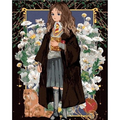 zuty Malování Podle Čísel Hermiona A Křivonožka Mezi Květinami Harry Potter 40 x 50 Cm Plátno