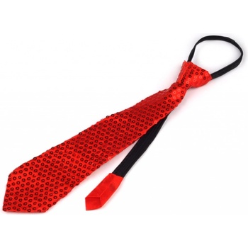 Kravata s flitry červená