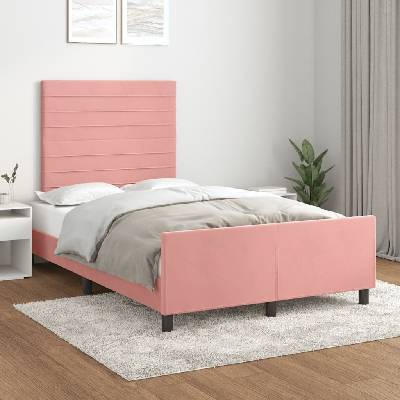 Petrashop 3125811 Rám postele s čelem růžový samet