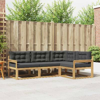 vidaXL Комплект дивани за открито 3 pcs Бяло и антрацит Полиестер (3386366)