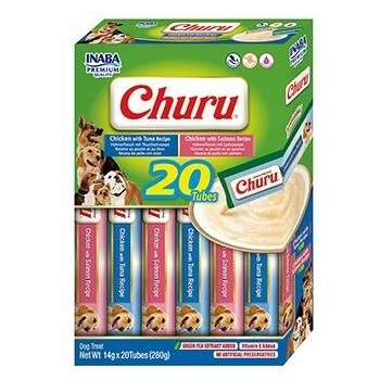 Churu Inaba dog snack kuře&tuňák a kuře&losos multipack 20 x 14 g