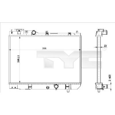 Chladič, chlazení motoru TYC 720-0001-R (7200001R)