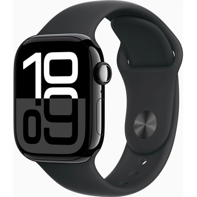 Apple Watch Series 10 42mm klavírně černý hliník s černým sportovním řemínkem S/M MWWE3QC/A
