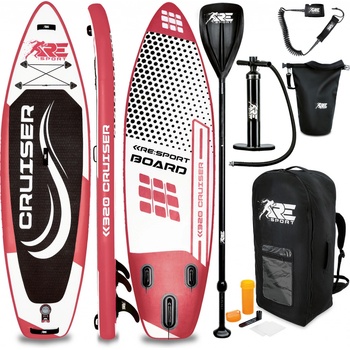 Paddleboard RE:SPORT SUP Board 320cm Rot aufblasbar Set Paddling Premium