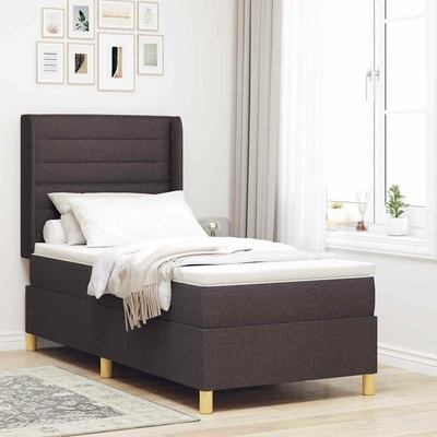 vidaXL s boxspringem s matrací Tmavě hnědá textil