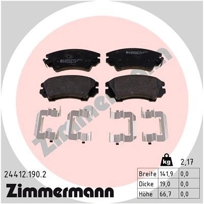 Sada brzdových destiček, kotoučová brzda ZIMMERMANN 24412.190.2