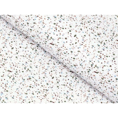 Škodák Krepová látka - modro-hnedé zrnká - metráž šírka 143 cm