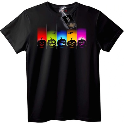 NOONEBRAND Тениска Дъгови Тикви за Хелоуин - XS, Black