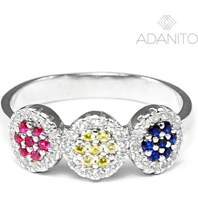 Meucci stříbrný prsten s barevnými zirkony SS315R