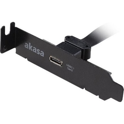 AKASA adaptér MB interní, USB 3.1, PCI závorka s Type-C konektorem, nízký profil 8cm, 50 cm