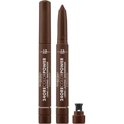 Deborah Milano matný vysouvací oční stín v tužce 24ore Color Power 12 Brown 1,4 g