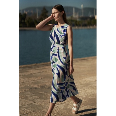 Moodo Синя шарена миди рокля Moodo Moodo | Sin | ЖЕНИ | XS