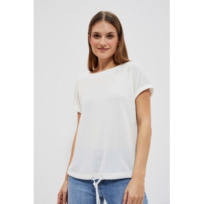 Moodo Топ от структурирана материя в перлен цвят Moodo Moodo | Byal | ЖЕНИ | 46