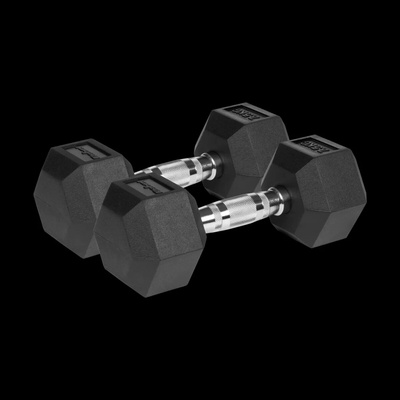 Rebel RBA-2325-07.5 Pogumované litinové činky HEX 2 x 7,5 kg