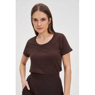 Moodo Кафява тениска с къс ръкав Moodo Moodo | Kafyav | ЖЕНИ | XXL